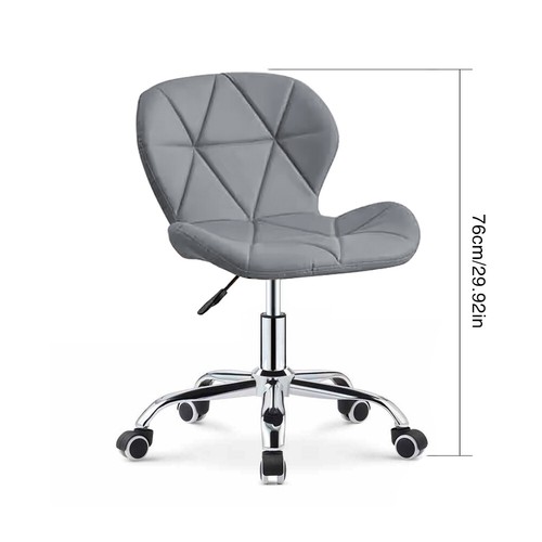 Modern Swivel Office Chair, Height Adjustable Padded Armless Chair for Home - Picture 16 of 19