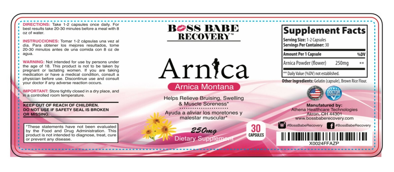 Arnica Pills, Arnica Tablets, Arnica Capsules Reliever for Swelling