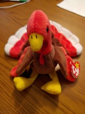 TY Beanie Babies 1996 Gobbles The Thanksgiving Turkey Plush w/Tags