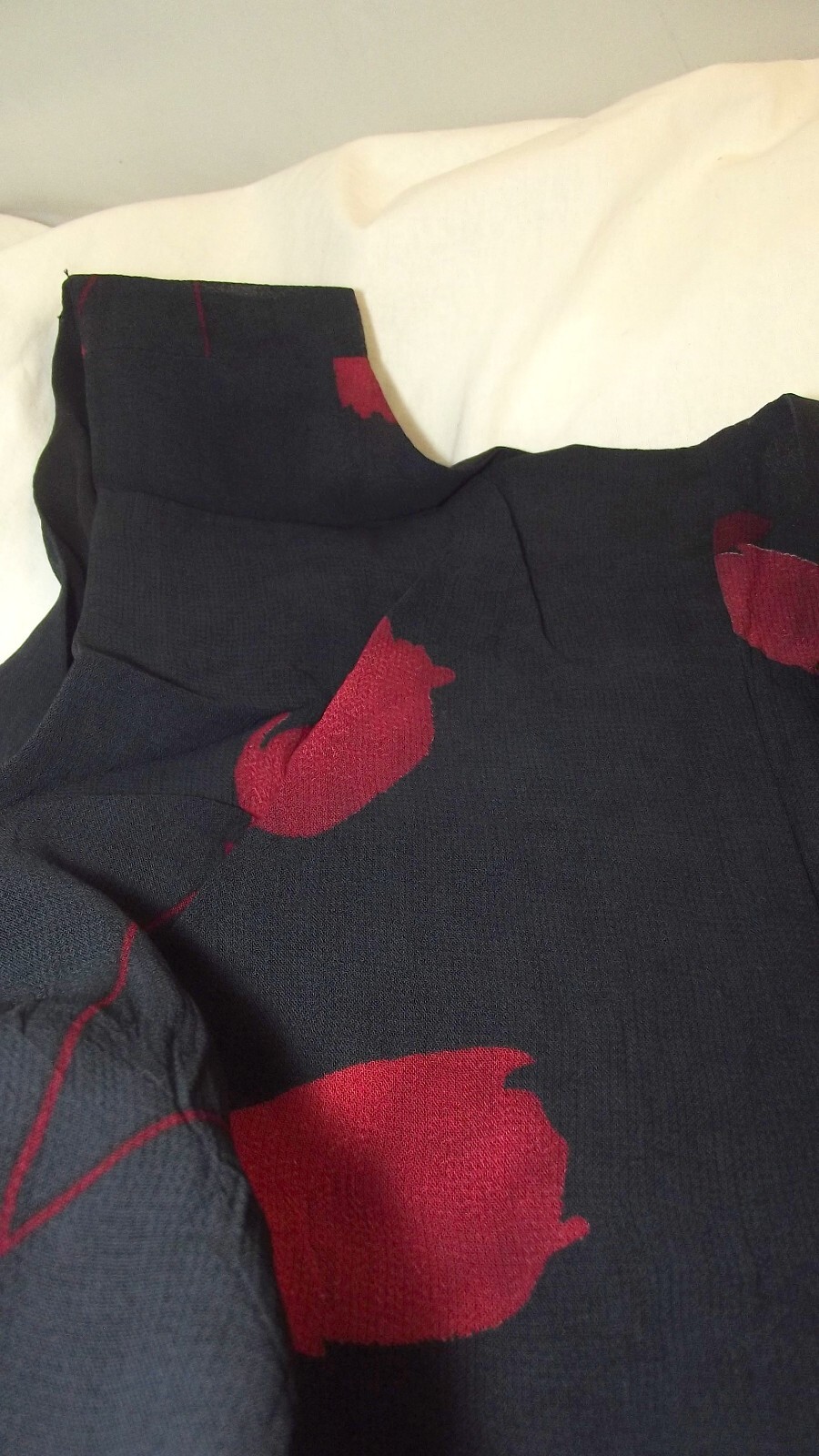 Abito Vestito Corto Donna M Medium Nero Floreale Rosso Svasato Estivo Girocollo image 5