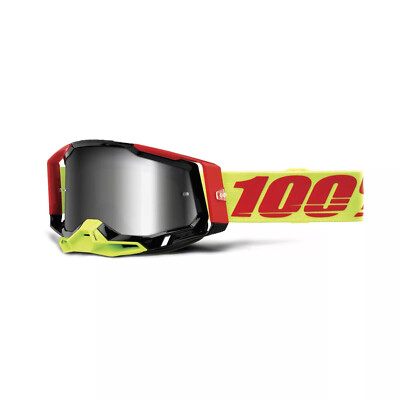 100 % RACECRAFT 2 BRILLE WIZ MIT SPIEGEL SILBER & KLAREN GLÄSERN MOTOCROSS GÜNSTIG MX