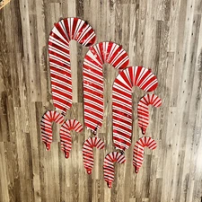 9 Christmas Candy Cane Mylar Balloons