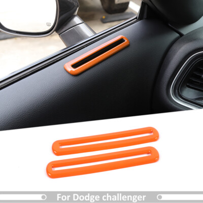 Orange ABS Interior Door Air Outlet Vent Frame Covers For Dodge Challenger 2015+