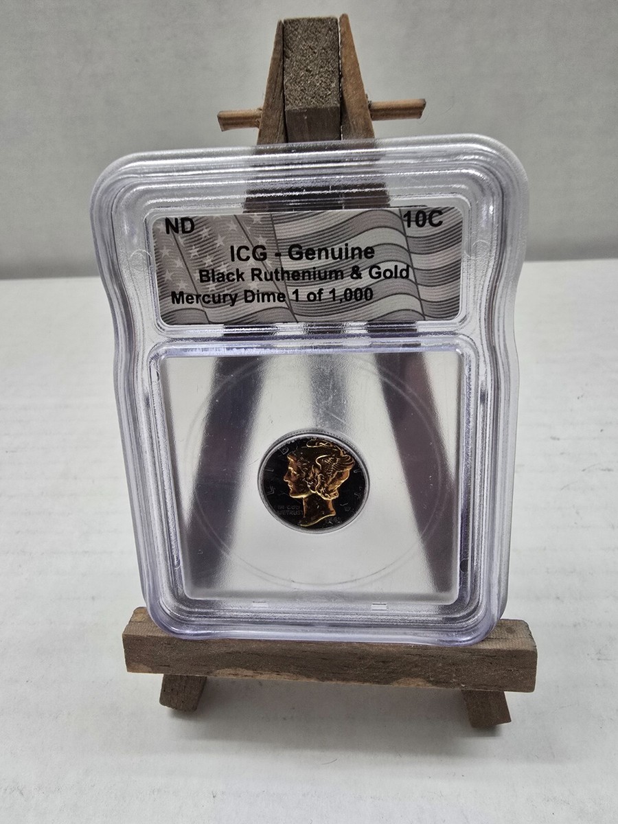 1943 Mercury Dime 10C Black Ruthenium & Gold ICG LIMITED-EDITION 1