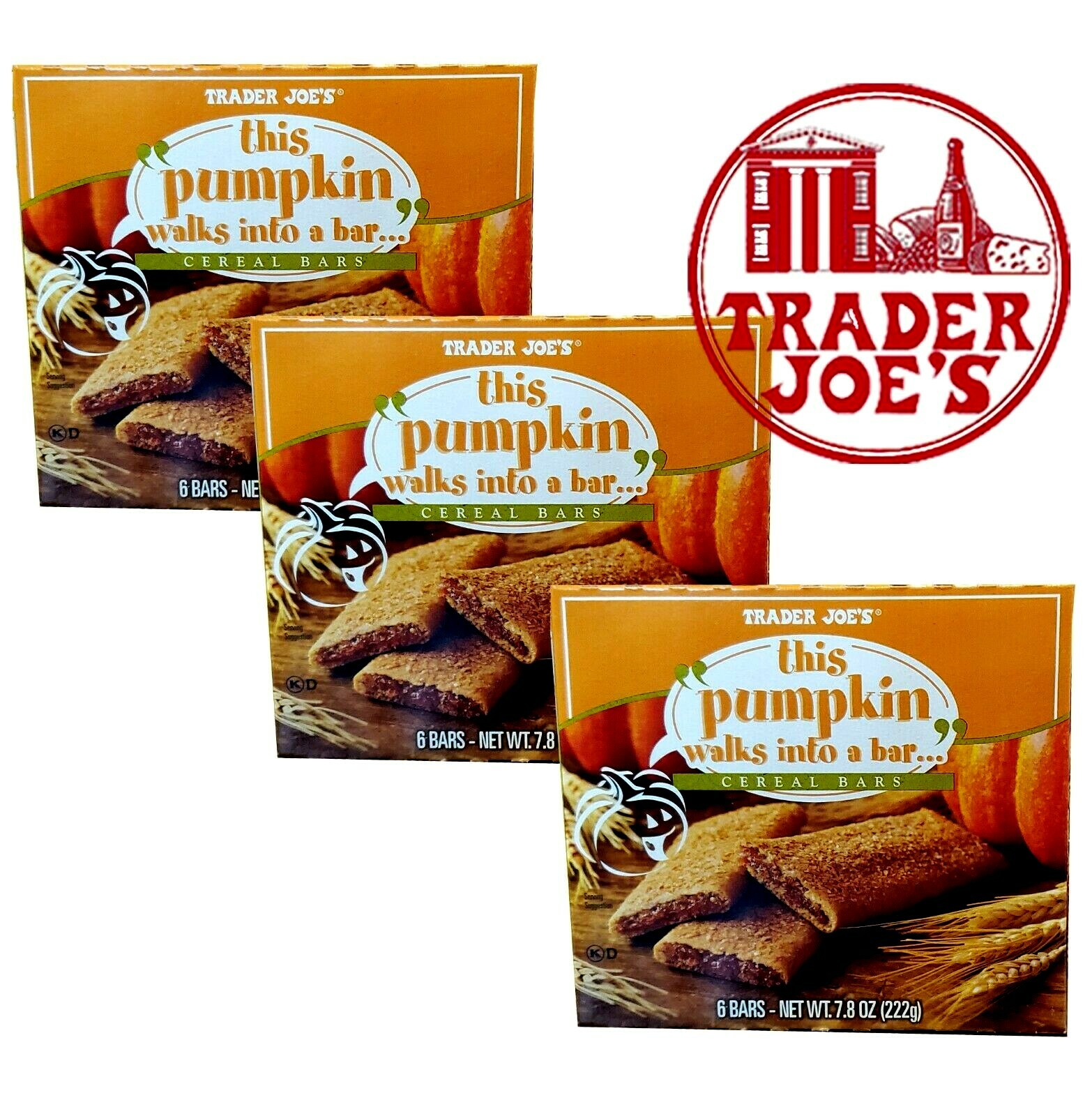 Trader Joe S This Pumpkin Walks Into A Cereal Bars 4 Boxes For Sale Online Ebay