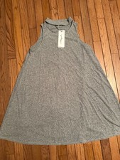 Gottex Women’s Regular M Cotton Blend Grey Sleeveless Knit Dress NWT