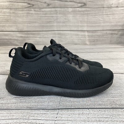 Skechers Bobs Squad Black Athletic Low Top Shoes Women Size