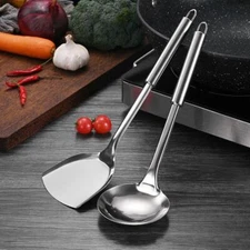 5pcs Stainless Steel Kitchenware Set Soup Ladle Leaky Spoon Spatula Kitchen W5S6