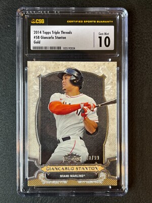 Giancarlo Stanton SLAB BLOWOUT CSG 9/10 Topps Museum/Triple Threads YANKEES  
