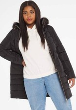Capsule Black Luxe Longline Padded Coat - Uk 12 - Womens