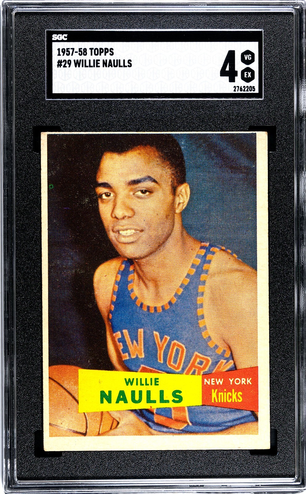 1957-58 Topps WILLIE NAULLS ROOKIE #29 Knicks SGC 4 VG/EX **GRADED SET BREAK**