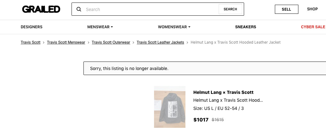 Rare Travis Scott x Helmut Lang Leather Hoodie Jacket L 2017 image 8