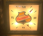 Vintage Falstaff Beer lighted wall clock advertising sign Smooth Motion Omaha