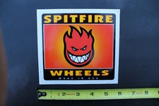 SPITFIRE Skateboard Wheels Red Orange Flame Face Original Skateboarding STICKER