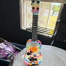 Mickey Mouse Tie-Dye 4-String Acoustic Ukulele Plastic Body Gloss Multicolor