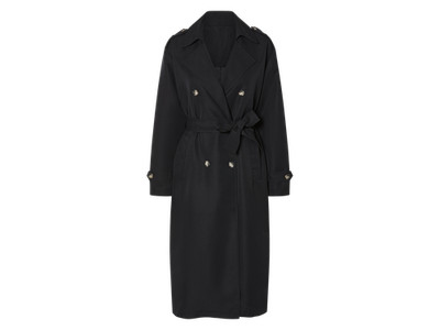 esmara  Damen Trenchcoat, Oversize Fit (Schwarz, M(40/42)) - B-Ware neuwertig
