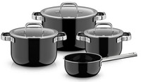 Wmf Topf-Set Fusiontec Mineral Pro Schwarz 4 Tlg Edelstahl Glas Induktion TöPfe