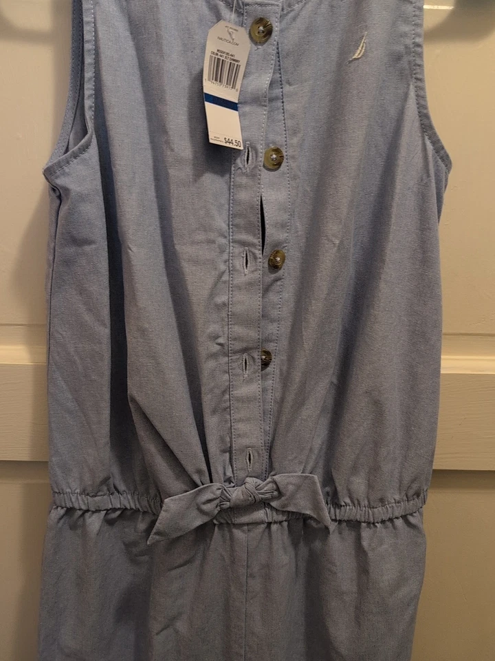 Girls Nautica Long Pant Suit Jumper Size 16 XL Blue Sleeveless Dress Pant Suit - Image 3 of 4