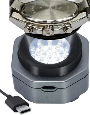 CoolFire Solaruhr Ladegerät Typ-C für Eco-Solaruhren – Schnelles Aufladen Silber - Bild 1 von 4