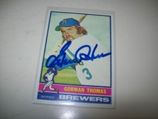 1976 TOPPS GORMAN THOMAS AUTOGRAPH SIGNED AUTO #139 MILWAUKEE BREWERS