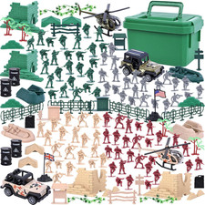 3 otters for Boys, 115PCS Army Men Military Toy Soldier Playset with Storage Box