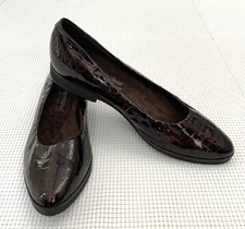 Walking Cradles Womens Shoes Brown Size 8 Patent Croc Leather Almond Toe New