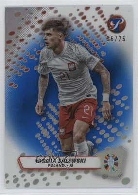 2023 Pristine Road to UEFA Euro 2024 Blue Refractor 16/75 Nicola Zalewski 0j5z