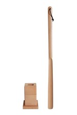 Shoe Horn Long Handle with Stand, Long Handle Hard Wood Shoehorn 28 IN 70 CM 