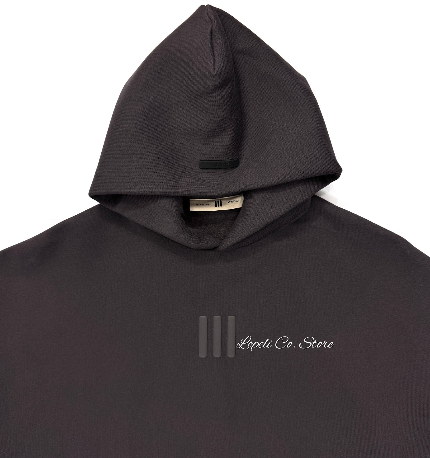 Adidas Fear Of God Athletics Fleece Hoodie Night Brown KA4571 Mens Small thumbnail 3
