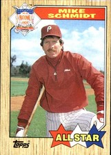 Mike Schmidt 1987 Topps #597 Philadelphia Phillies FREE SHIPPING AutographDen
