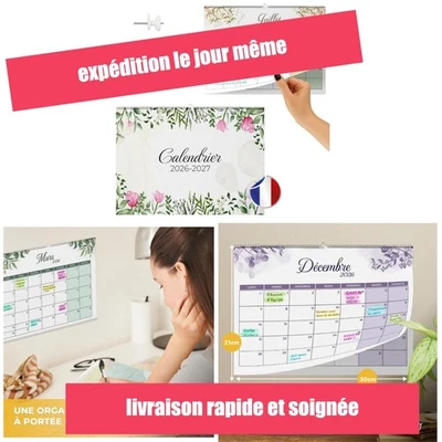 Calendrier mural 2026-2027 Finoly Français 18 mois A4 - Photo 1/4