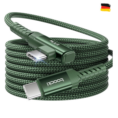 USB C auf USB C 100W Kabel 2M 90 Grad Winkel Nylon