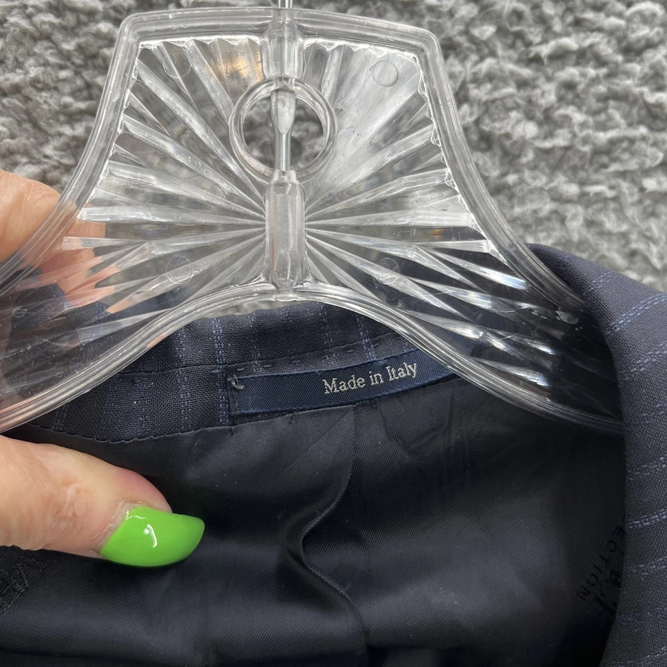 Versace Collection Blazer Mens 44R Blue Wool Pinstripe Italy Suit Coat Jacket - Image 2 of 4