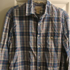 L.L.Bean Men s M Tall Cotton Woven Plaid Long...