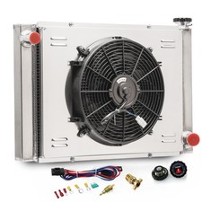 Universal 28x19 Radiator For Chevy Gm Sbc Bbc Electric 14 Fan Shroud Relay Kit