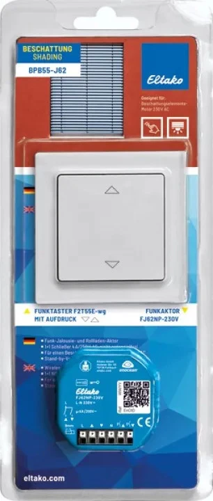 ELTAKO BLISTERPACK FUNKEMPFÄNGER Eltako Funk Jalousie Rollladen Aktor Set BPB55-J62 blau 230V UP 868MHz IP20