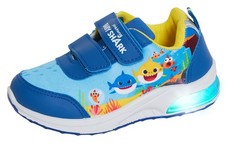 Baby Shark Trainers Flashing Light Up Sports Trainers Easy Fasten Shoes Sneakers