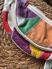 Vintage Multicolor Patchwork Leather Waist/fanny pack 90s 80s