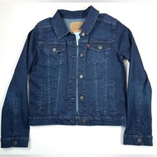 LEVIS Unisex Lightweight Denim Jacket L 12-13 Classic Trucker Stretch Western