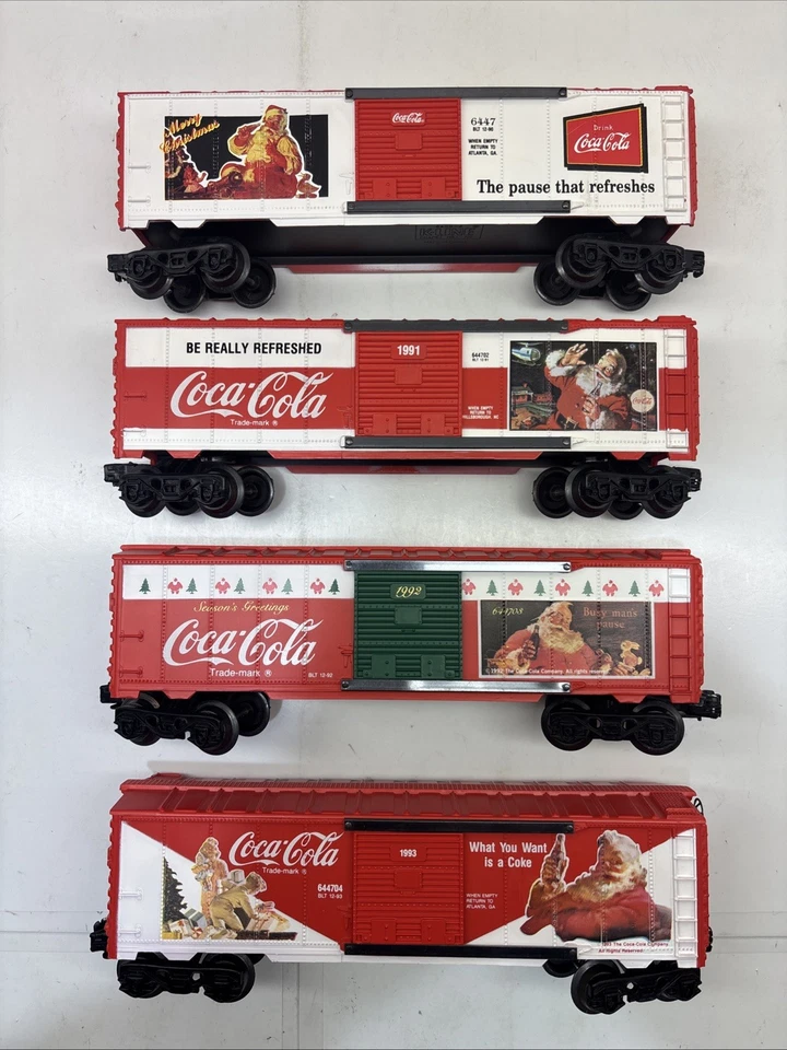 K-Line Coca Cola Historical Christmas Boxcar Set Ltd Ed  K-6447A 1990,91,92,93. - Image 2 of 4