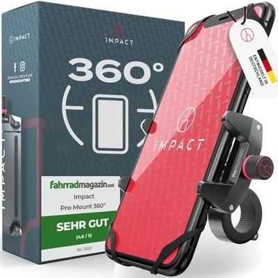 Impact Pro Mount 360° Handyhalterung Fahrrad [Smartphone KOMPATIBEL 4-7 Zoll]