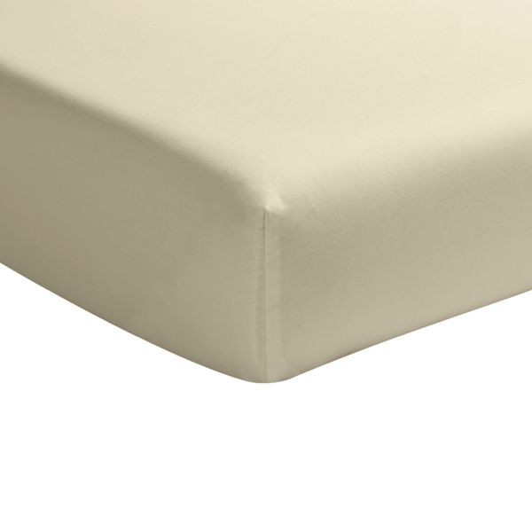 Drap housse 140x190 cm percale écru naturel pour une chambre cocooning