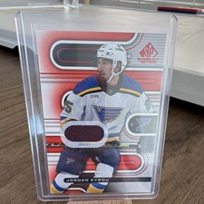 Upper Deck SP Game Used Jersey Memorabilia Jordan Kyrou #111 Blues NHL 2022-23
