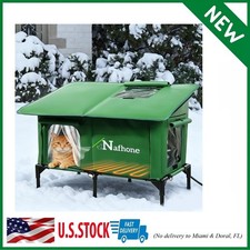 Heated Cat House for outside Winter, Extra Large Size Insulated Weatherproof Out