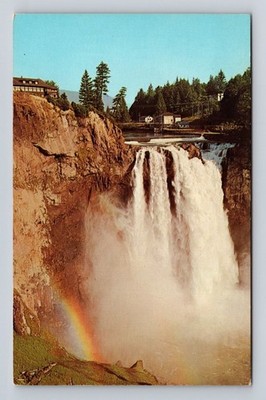 Snoqualmie Falls WA-Washington, Cascade Mountains, Lodge, Vintage Postcard
