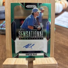 2025 Prizm Baseball Green Sensational Signatures Auto Hunter Haas #SS-HS