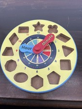 Melissa  Doug Wood Shape Sorting Clock Replacement Board Clock Face No Numbers