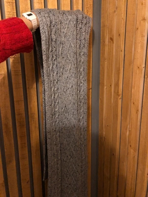 Primark Soft Chunky Scarf Grey Cable Knitted BNWT. image 5