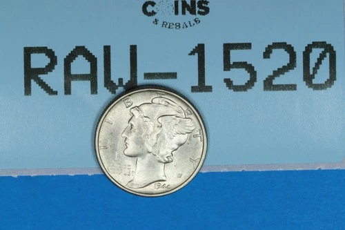 1944 BU 10C MERCURY HEAD SILVER DIME Early US Type RAW-1520