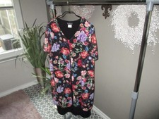 "Hammerteil" Doppel/Sommerkleid  Gr.44 K-Gr.22 Schwarz/Bunte Blumen TOP